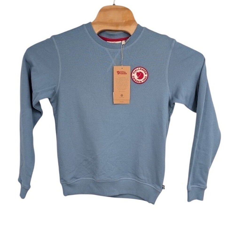 Fjall Raven NWT Women's 1960 Logo Badge Pullover Sweater Blue sz XS